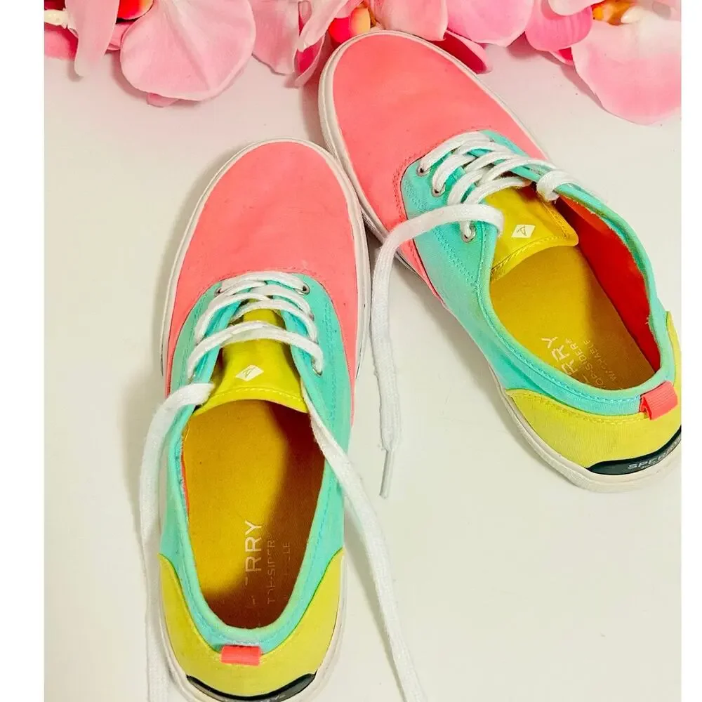 Sperry Top-Sider Pier Wave CVO Jr Colorblock Sneakers Kids Size 4.5